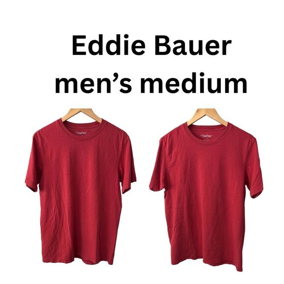 Eddie Bauer Men's Red T-Shirt Bundle x2 size medium - Picture 1 of 8